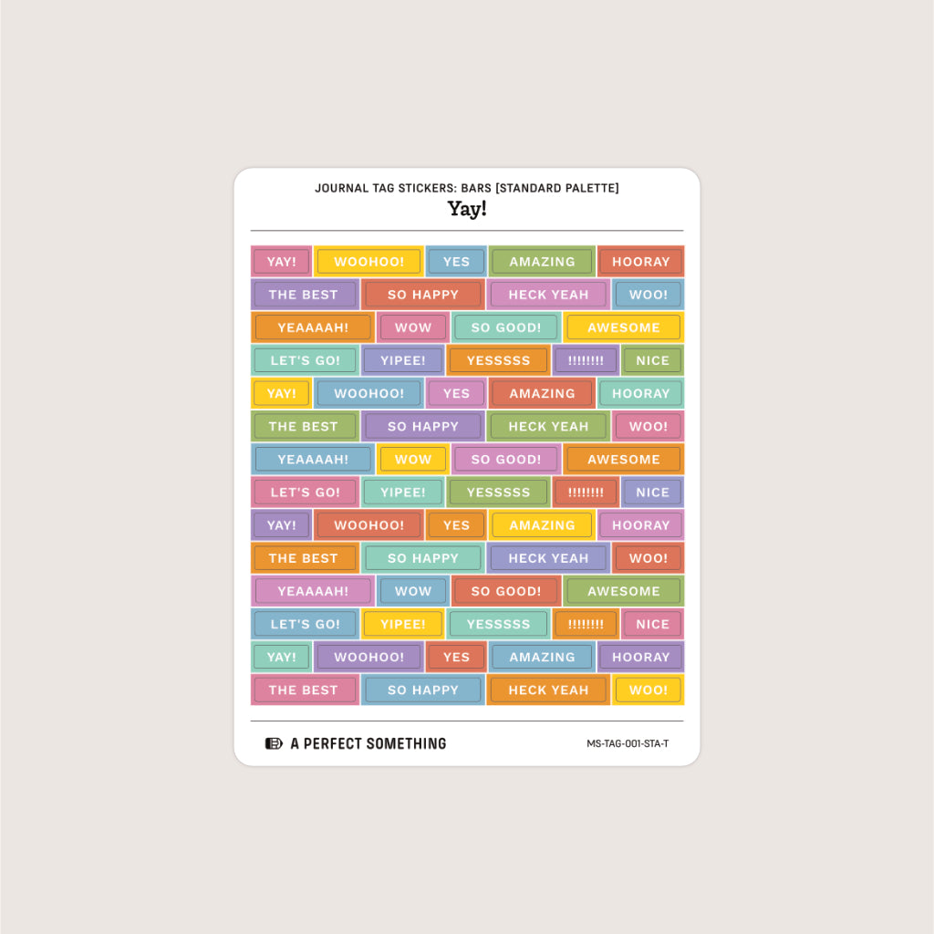 Journal Tag Stickers (Bars): YAY!
