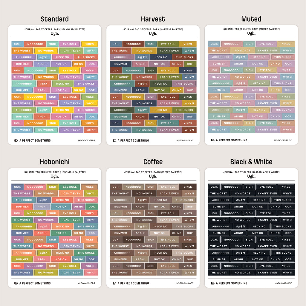 Journal Tag Stickers (Bars): Ugh.