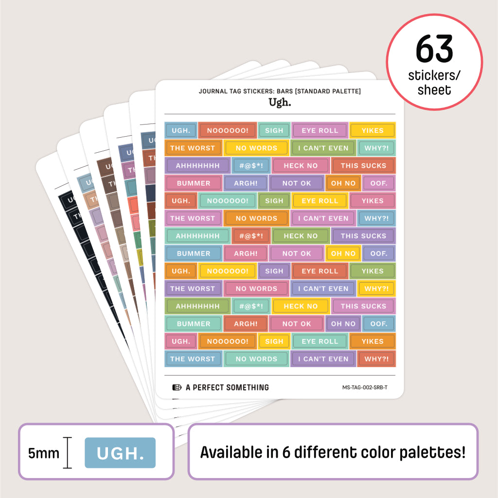 Journal Tag Stickers (Bars): Ugh.