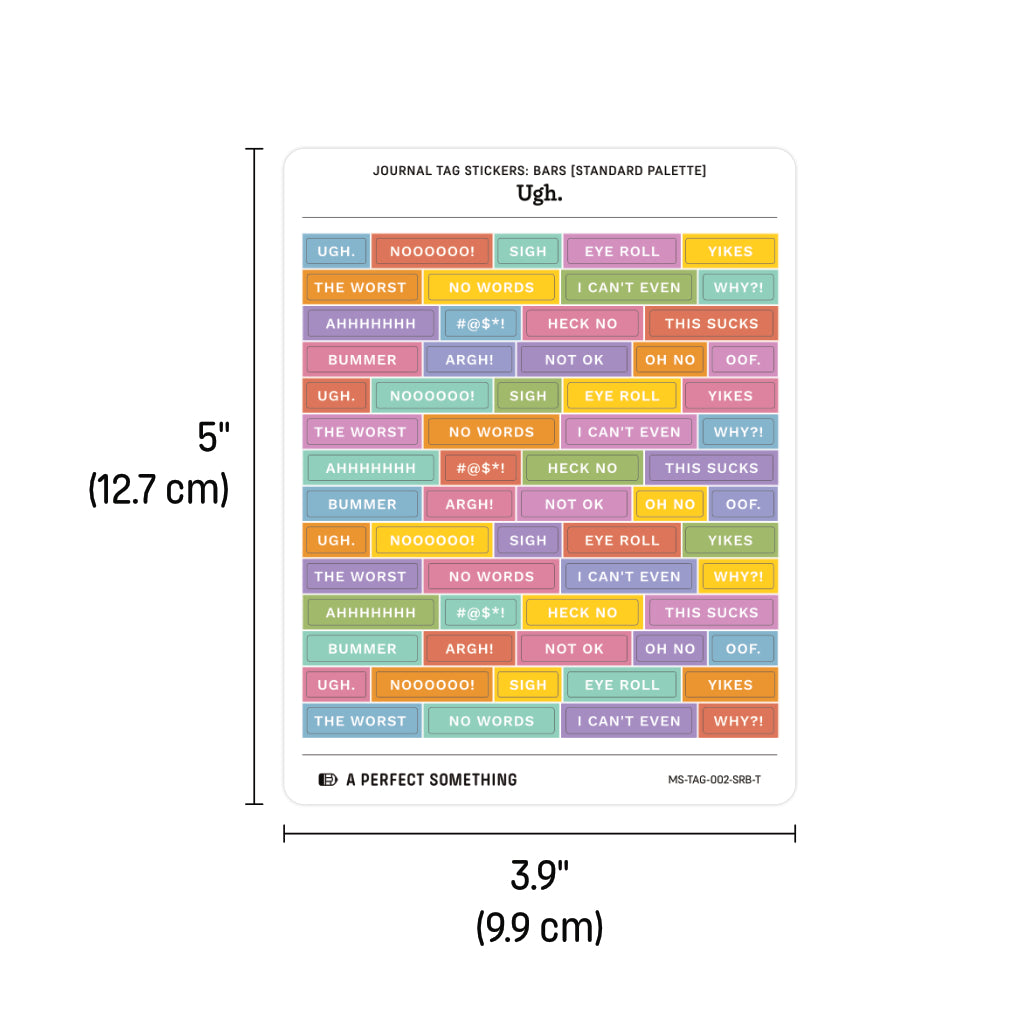 Journal Tag Stickers (Bars): Ugh.