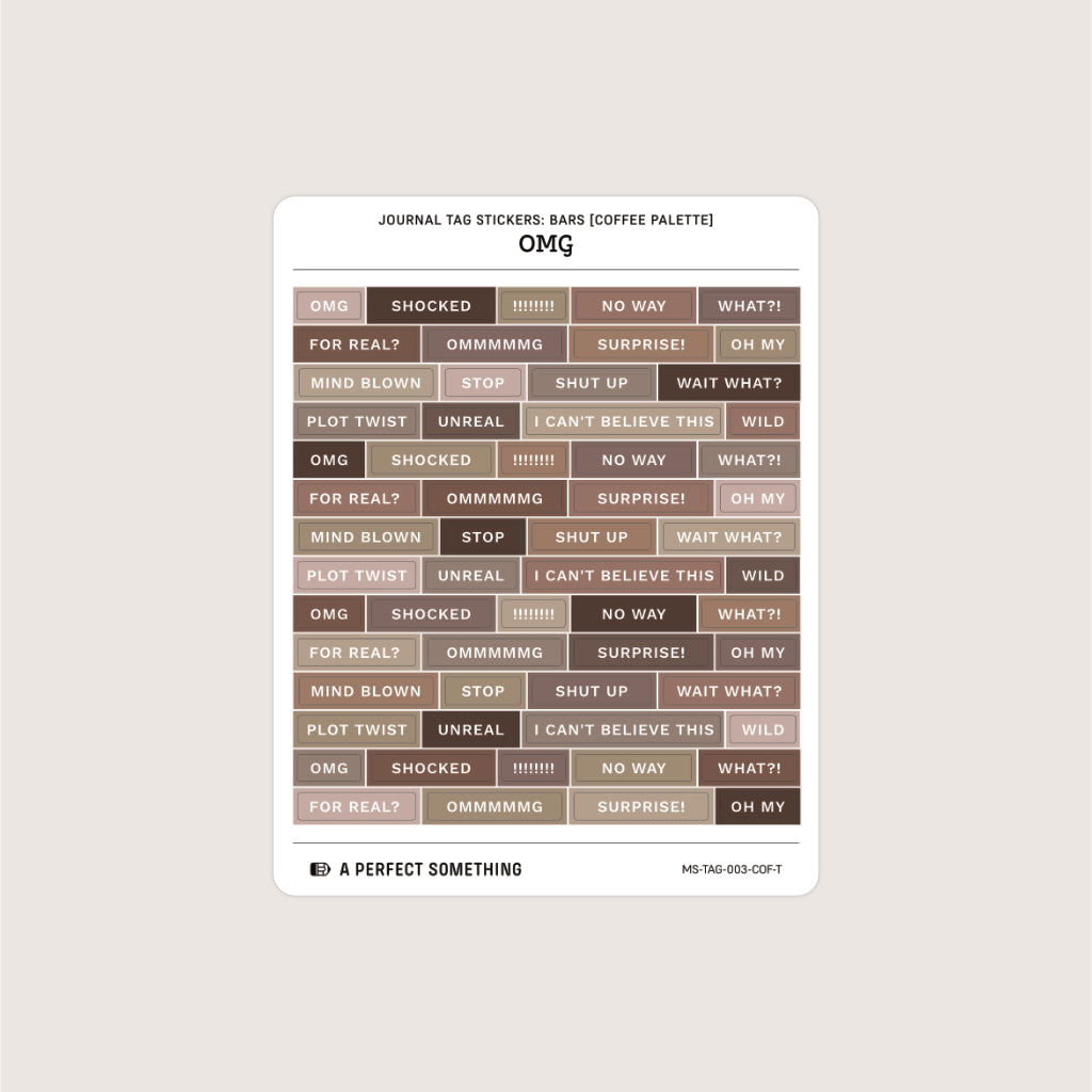 Journal Tag Stickers (Bars): OMG