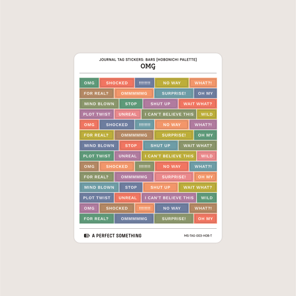 Journal Tag Stickers (Bars): OMG