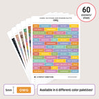 Journal Tag Stickers (Bars): OMG