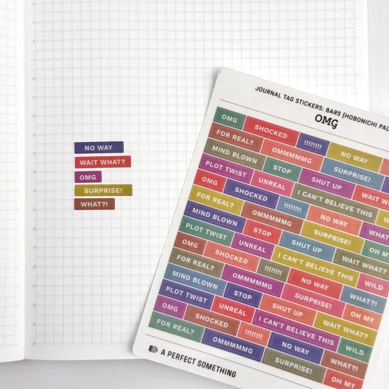 Journal Tag Stickers (Bars): OMG