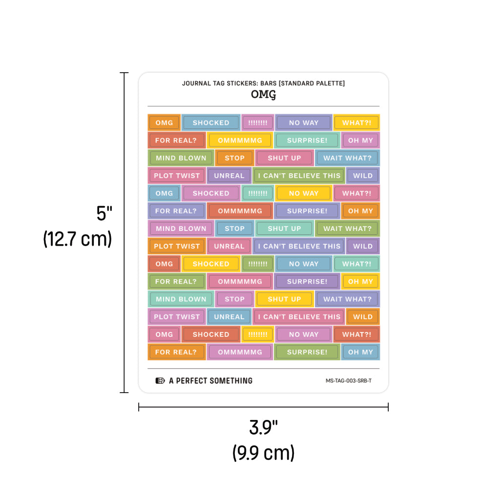 Journal Tag Stickers (Bars): OMG
