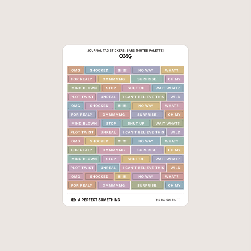 Journal Tag Stickers (Bars): OMG