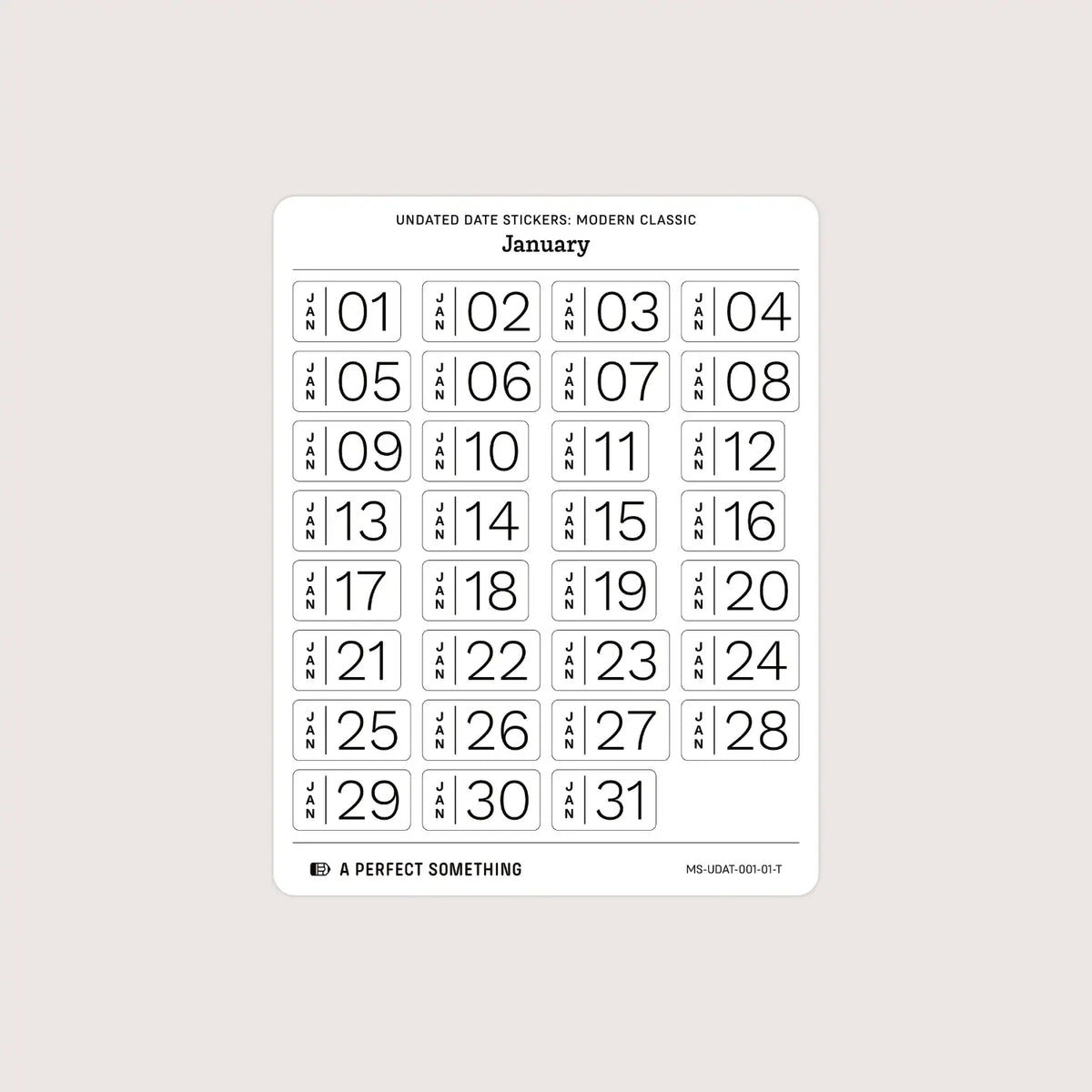 Undated Date Stickers: Modern Classic
