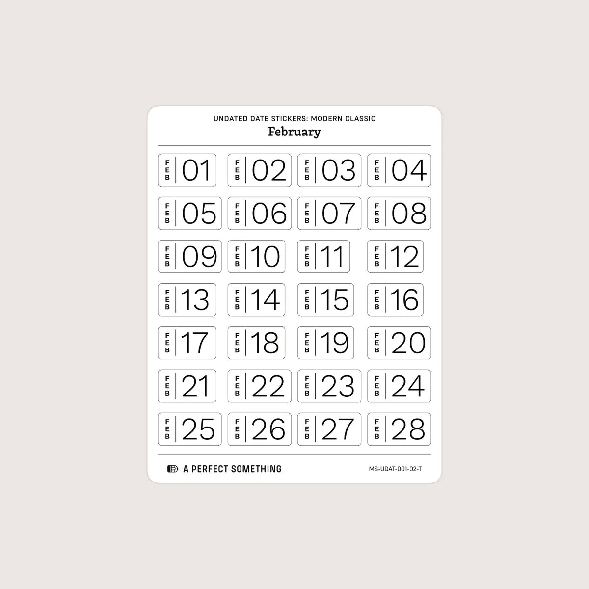 Undated Date Stickers: Modern Classic