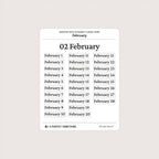 Undated Date Stickers: Classic Serif