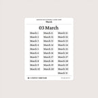 Undated Date Stickers: Classic Serif