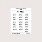 Undated Date Stickers: Classic Serif