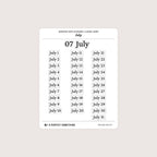 Undated Date Stickers: Classic Serif