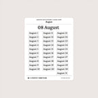 Undated Date Stickers: Classic Serif