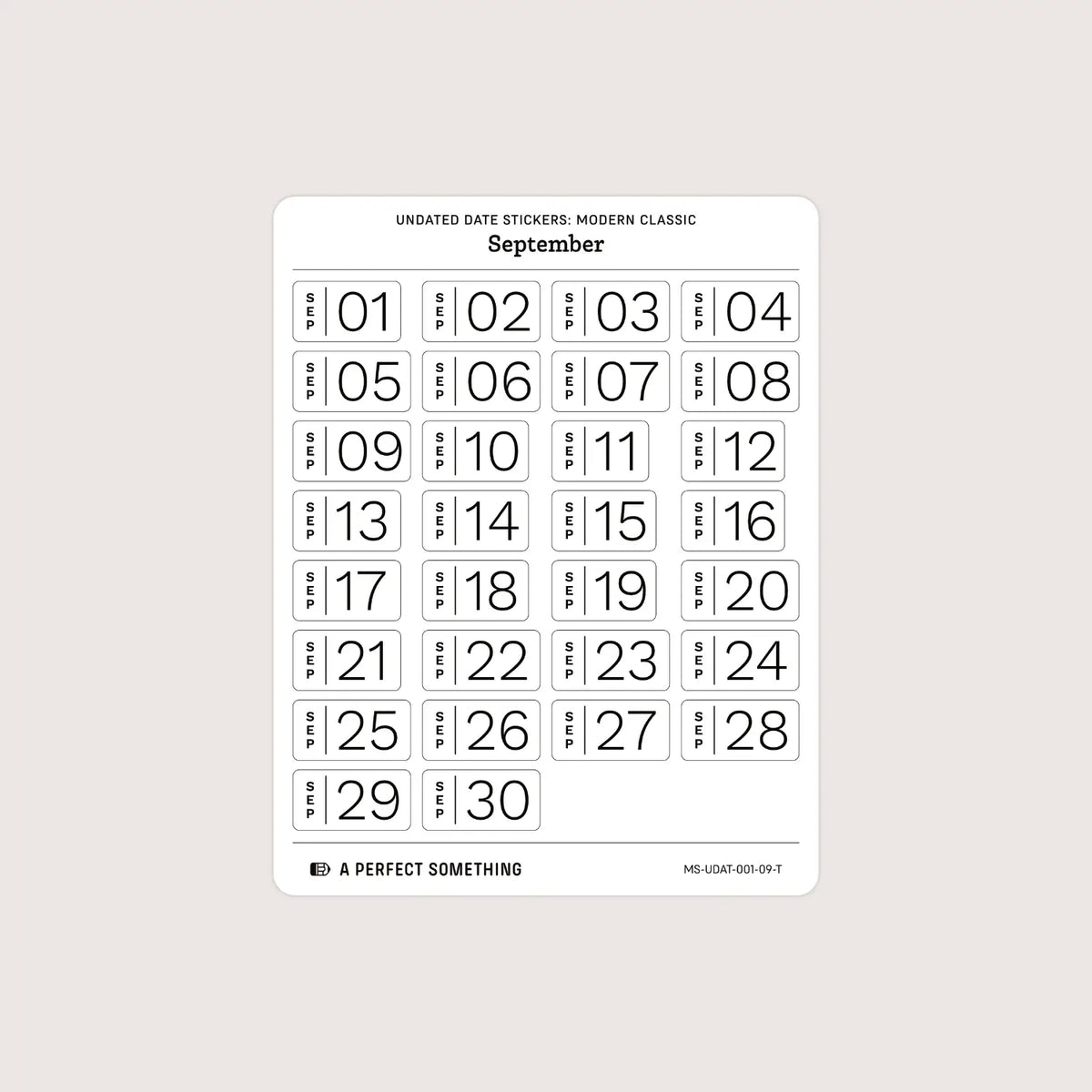 Undated Date Stickers: Modern Classic