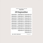 Undated Date Stickers: Classic Serif