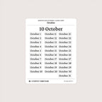 Undated Date Stickers: Classic Serif