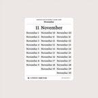 Undated Date Stickers: Classic Serif