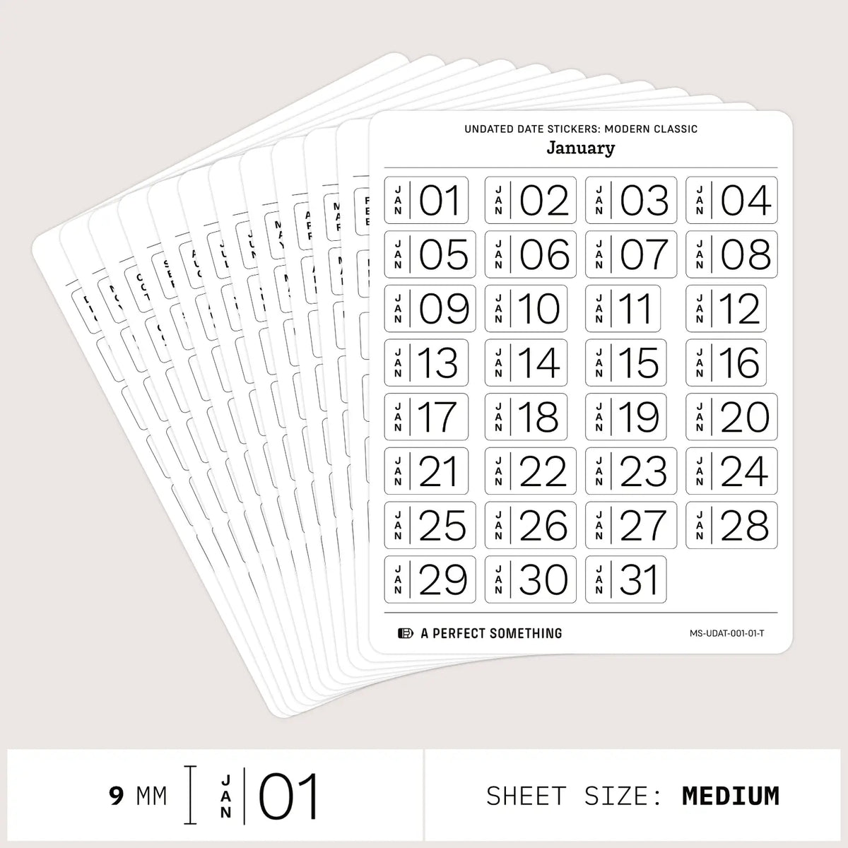 Undated Date Stickers: Modern Classic