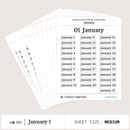 Undated Date Stickers: Classic Serif
