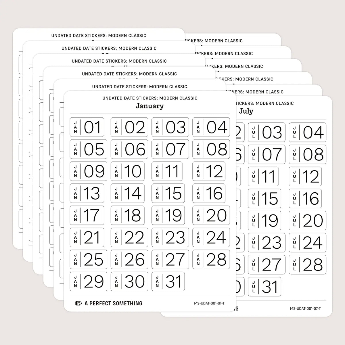 Undated Date Stickers: Modern Classic
