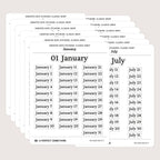 Undated Date Stickers: Classic Serif