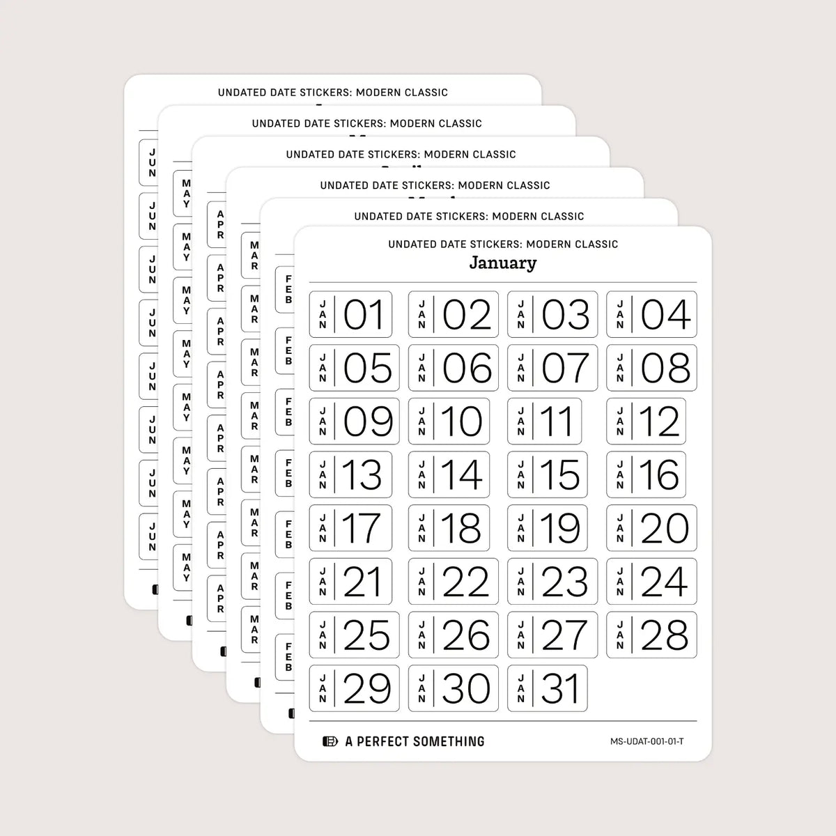 Undated Date Stickers: Modern Classic