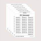 Undated Date Stickers: Classic Serif