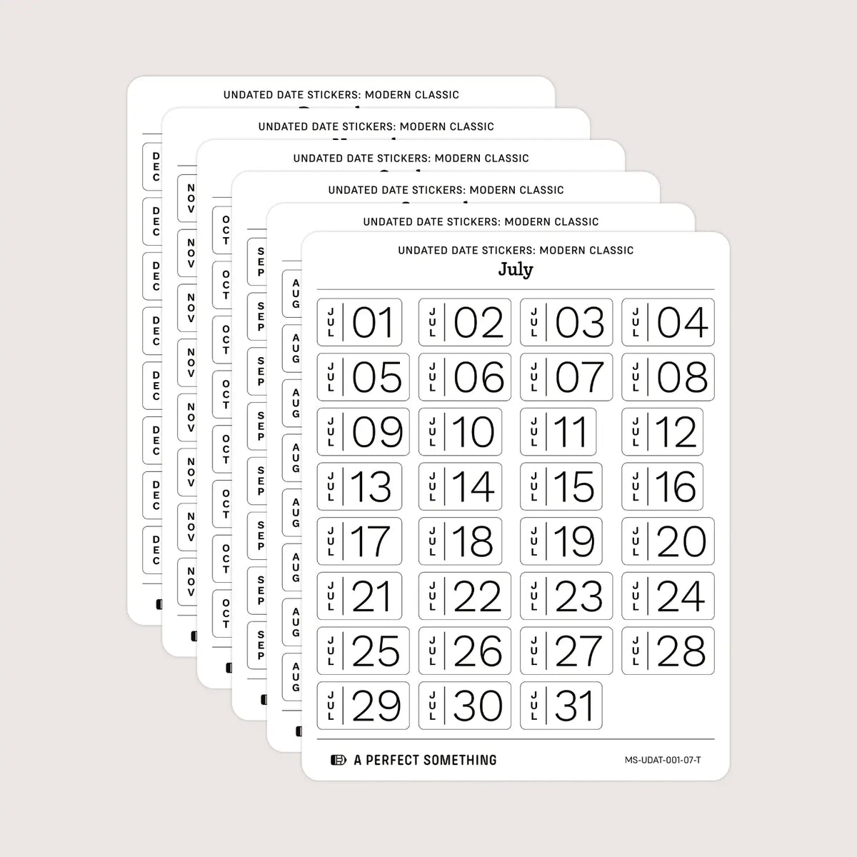 Undated Date Stickers: Modern Classic