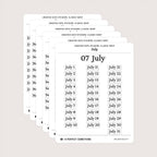 Undated Date Stickers: Classic Serif