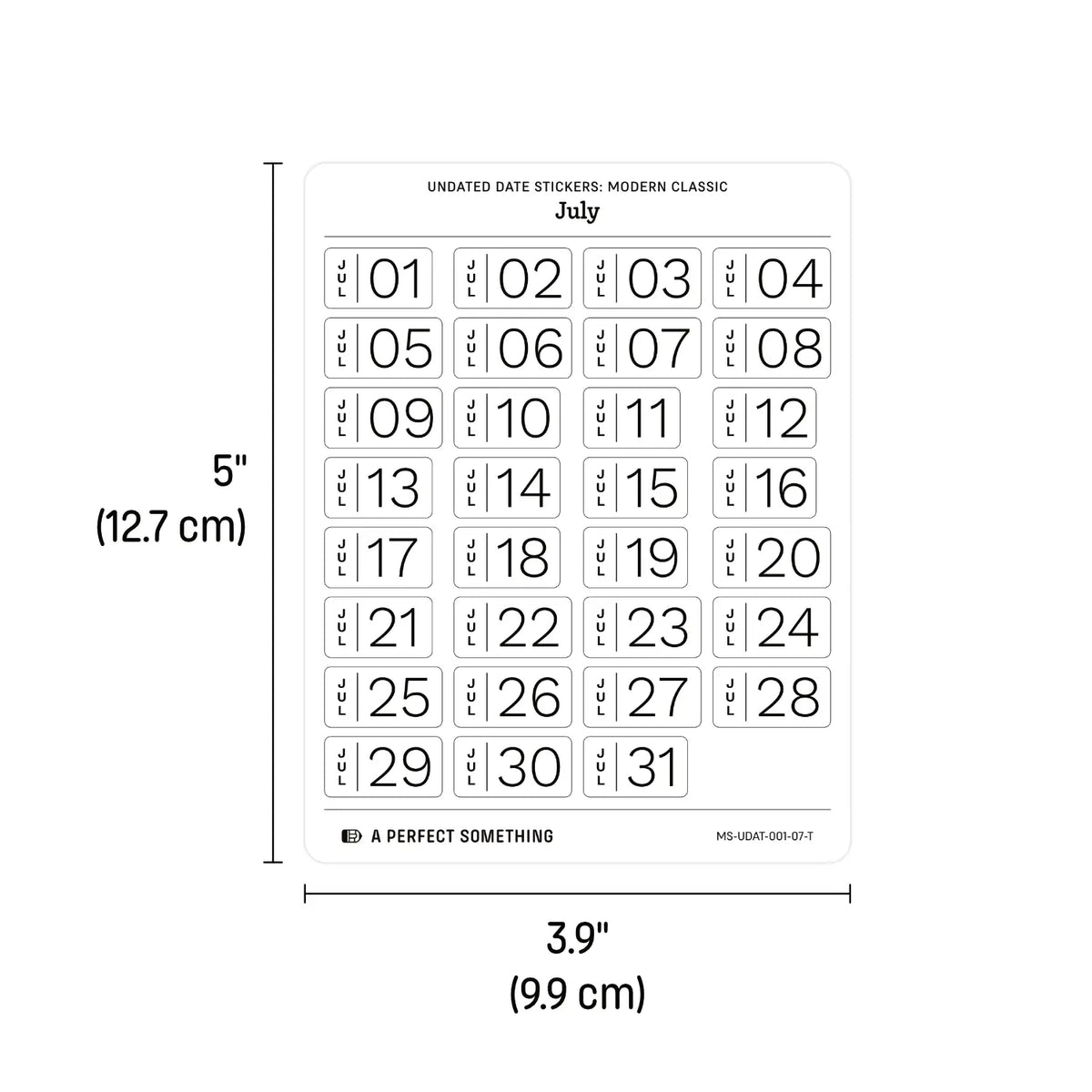 Undated Date Stickers: Modern Classic