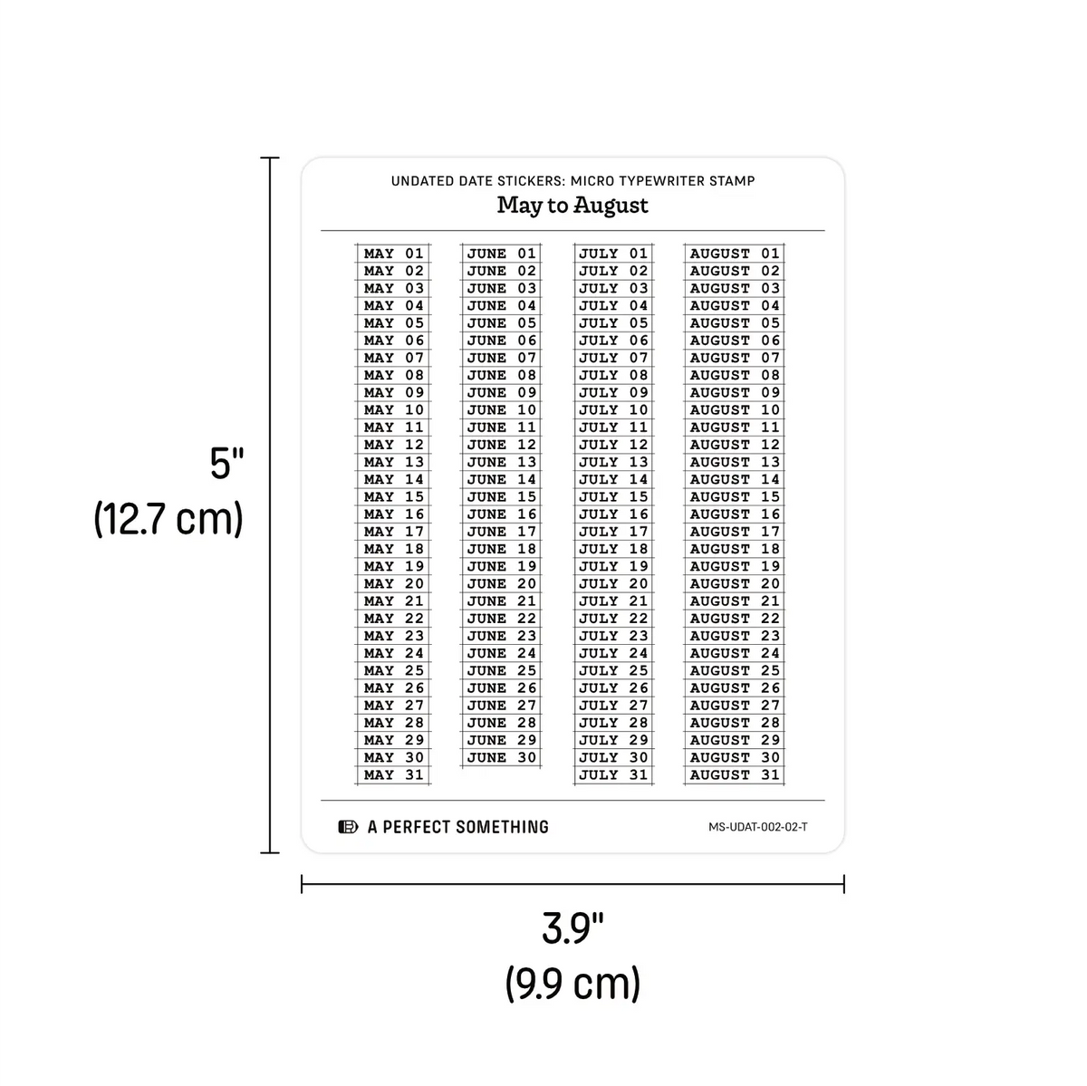 Undated Date Stickers: Micro Typewriter Stamp