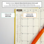 3.4mm Grid Layout Stickers: Monthly Tracking Kits (fits Hobonichi Weeks monthly section)