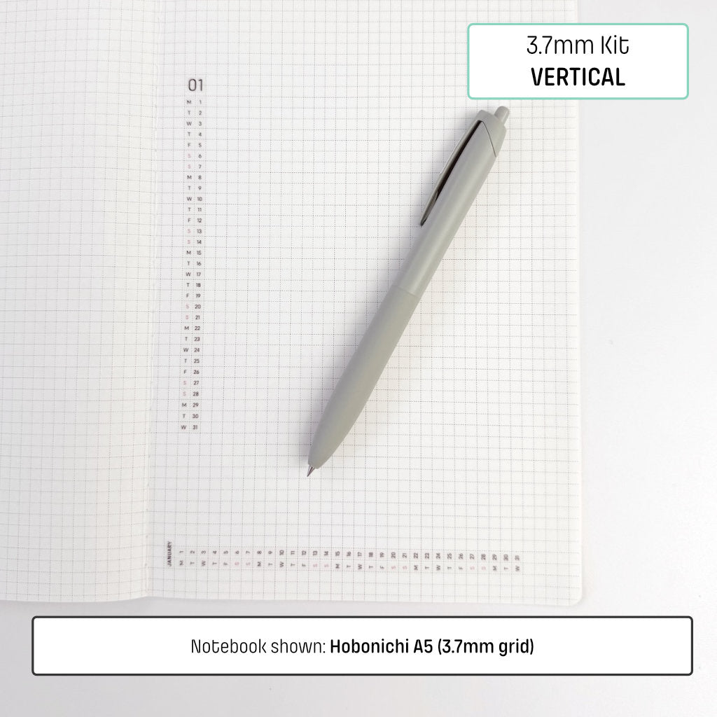 3.7mm Grid Layout Stickers: Monthly Tracking Kits