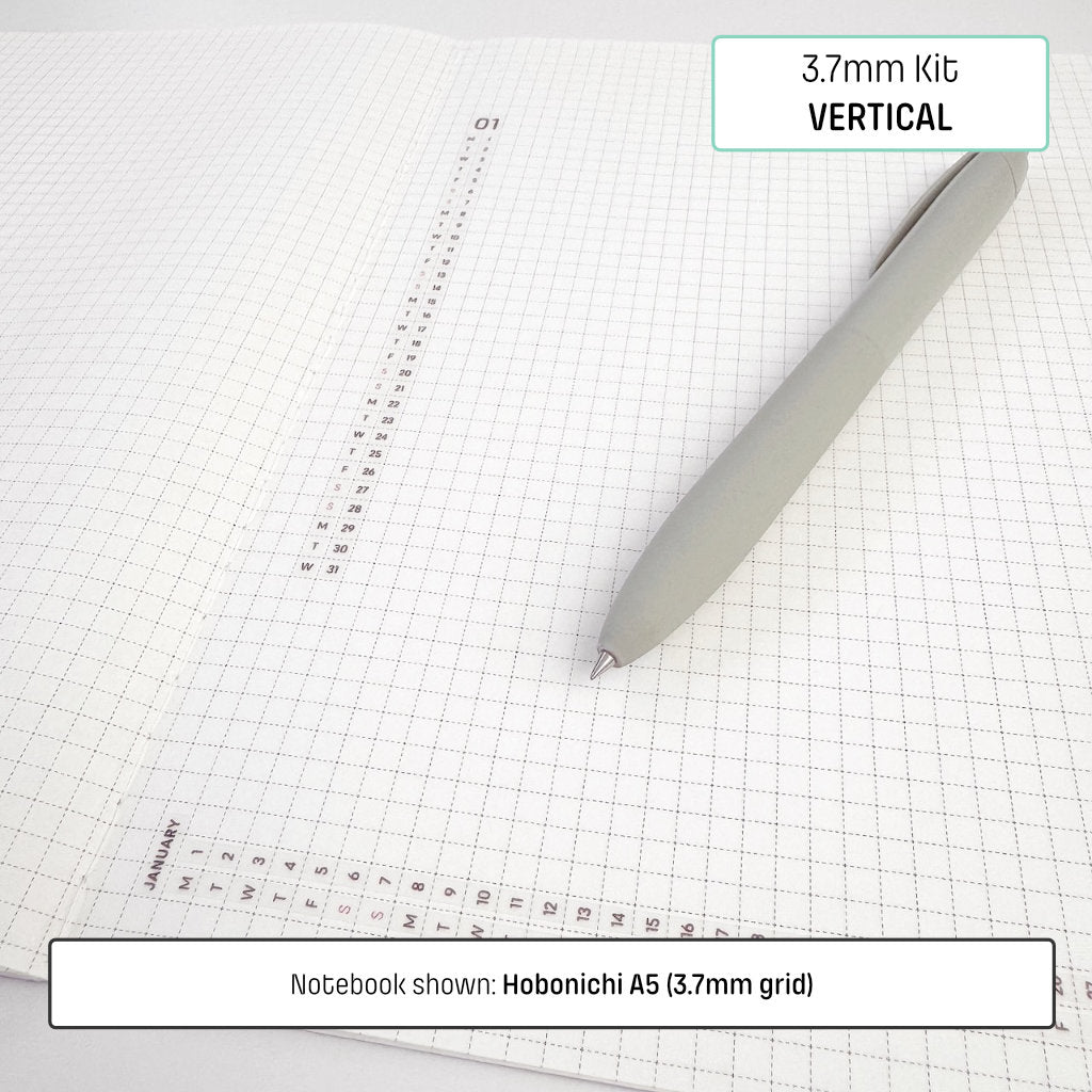3.7mm Grid Layout Stickers: Monthly Tracking Kits