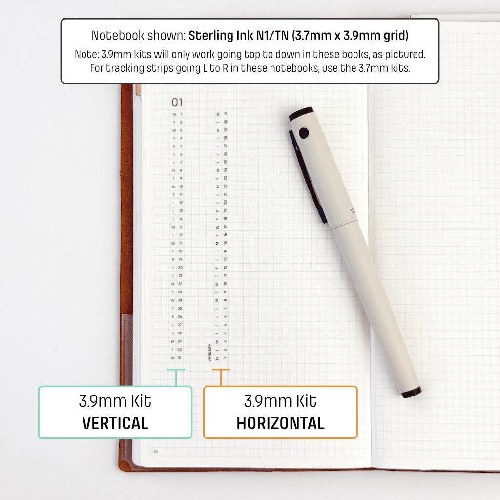 3.9mm Grid Layout Stickers: Monthly Tracking Kits