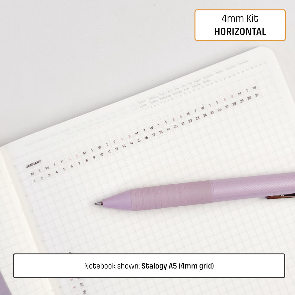 4mm Grid Layout Stickers: Monthly Tracking Kits