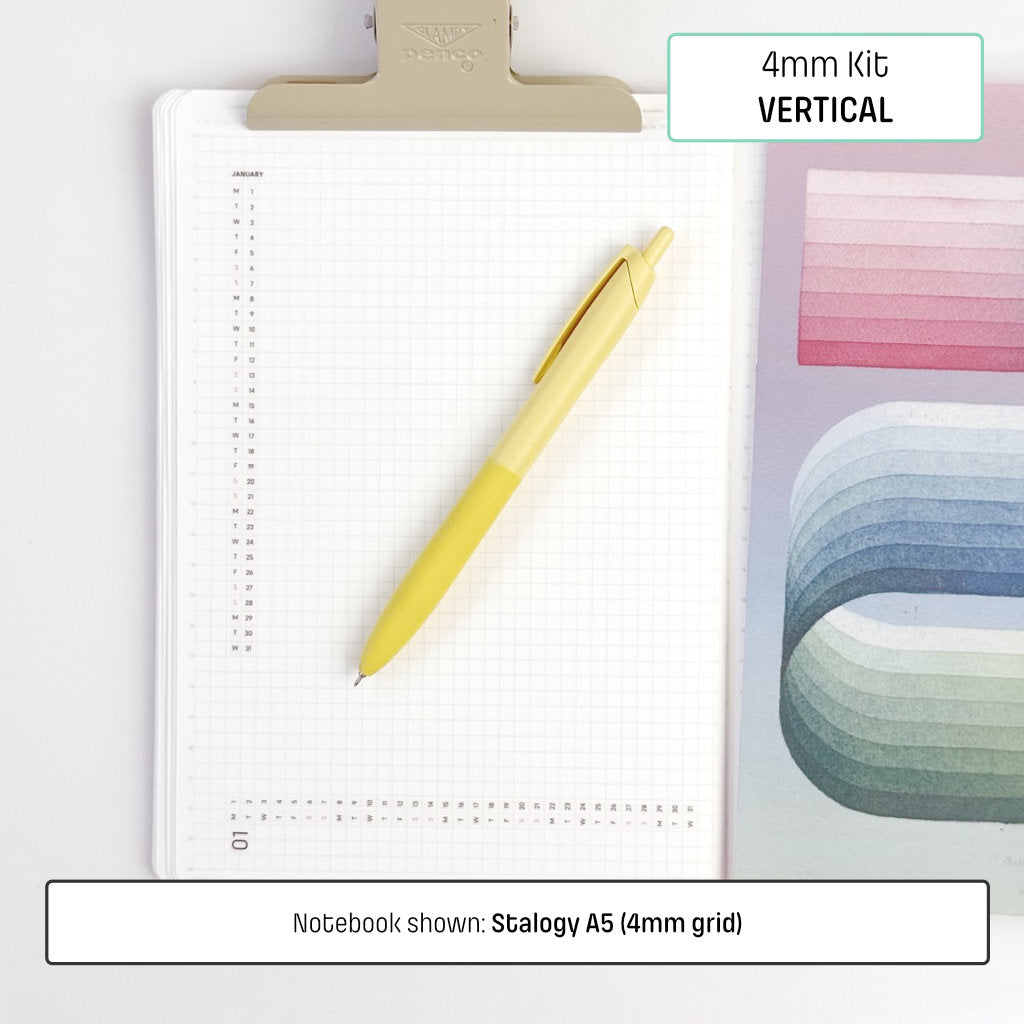 4mm Grid Layout Stickers: Monthly Tracking Kits