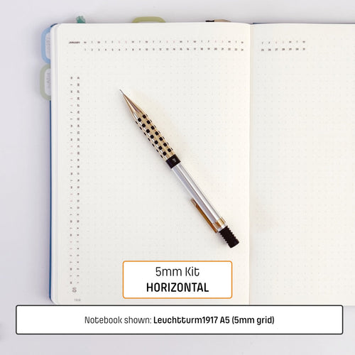 5mm Grid Layout Stickers: Monthly Tracking Kits