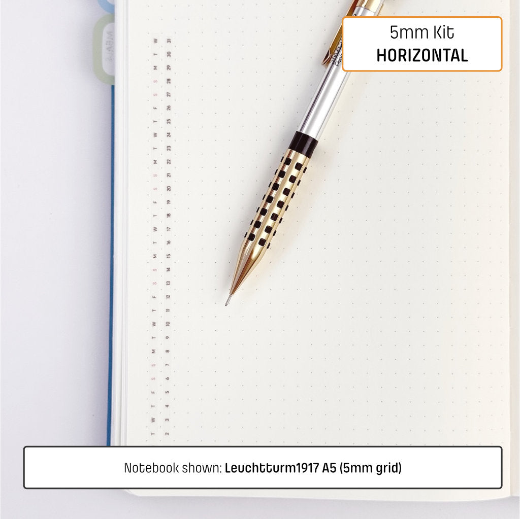 5mm Grid Layout Stickers: Monthly Tracking Kits