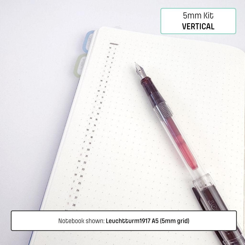 5mm Grid Layout Stickers: Monthly Tracking Kits