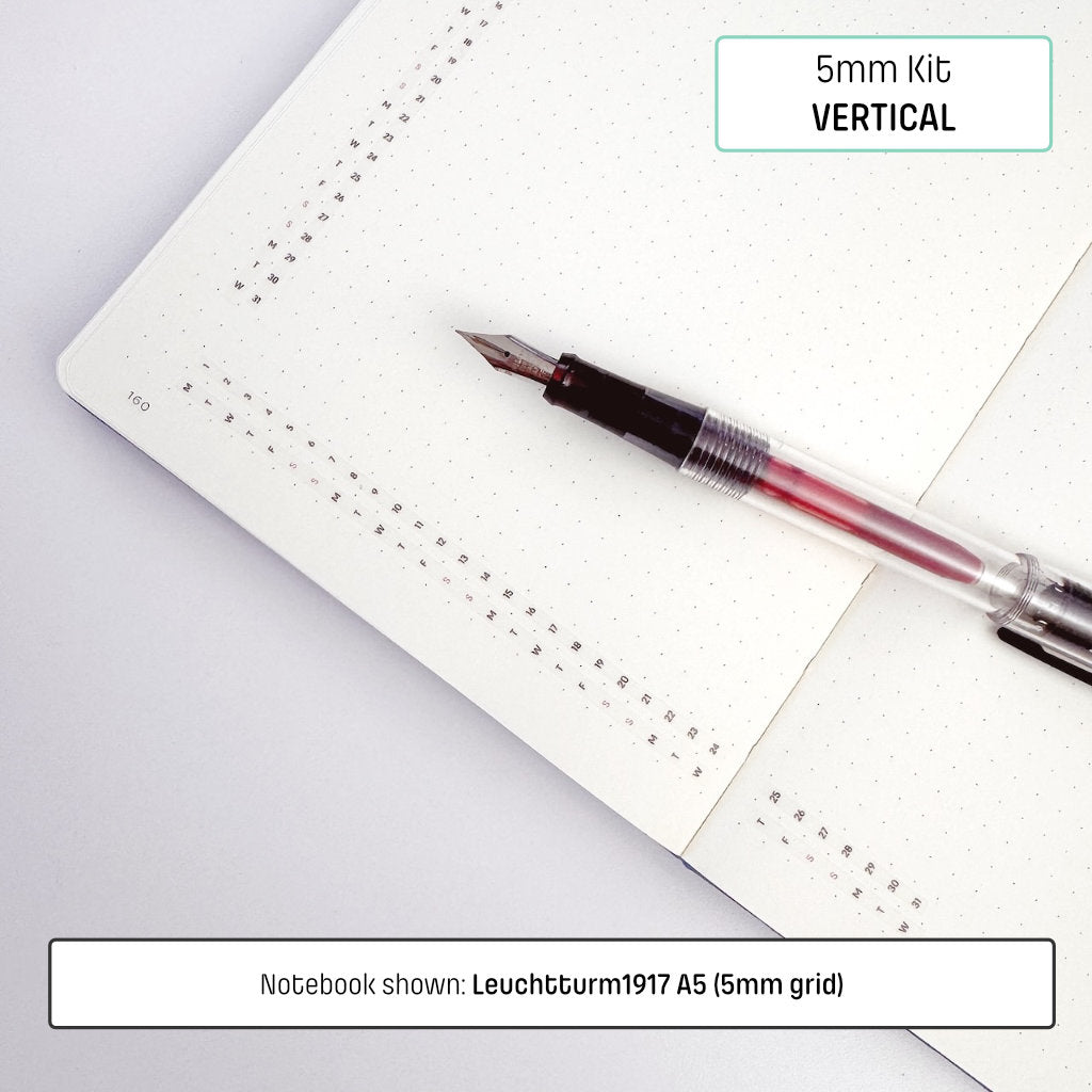 5mm Grid Layout Stickers: Monthly Tracking Kits