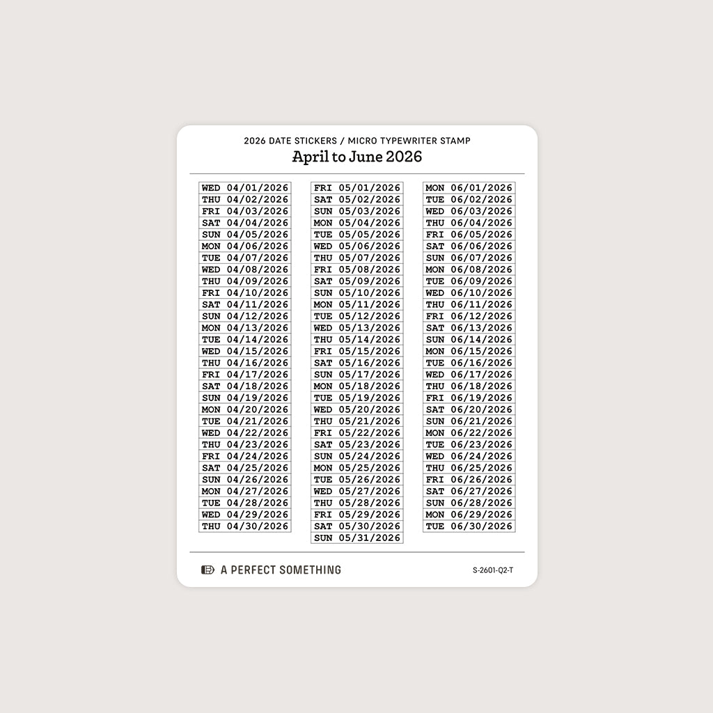2026 Date Stickers: Micro Typewriter Stamp