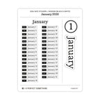 2026 Date Stickers: Modern (Black and White)
