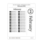 2026 Date Stickers: Modern (Black and White)