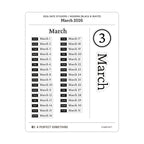2026 Date Stickers: Modern (Black and White)