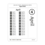 2026 Date Stickers: Modern (Black and White)
