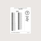 2026 Date Stickers: Modern (Black and White)