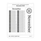 2026 Date Stickers: Modern (Black and White)