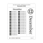 2026 Date Stickers: Modern (Black and White)