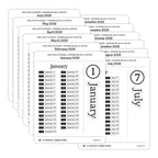 2026 Date Stickers: Modern (Black and White)